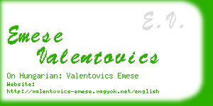 emese valentovics business card